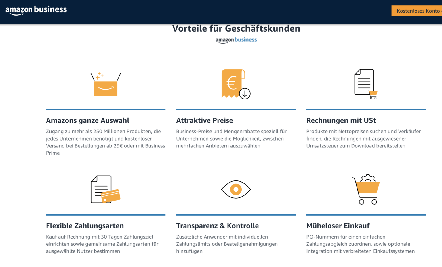 Das Amazon Business Konto Test, Erfahrung, Vor und Nachteile, Kosten