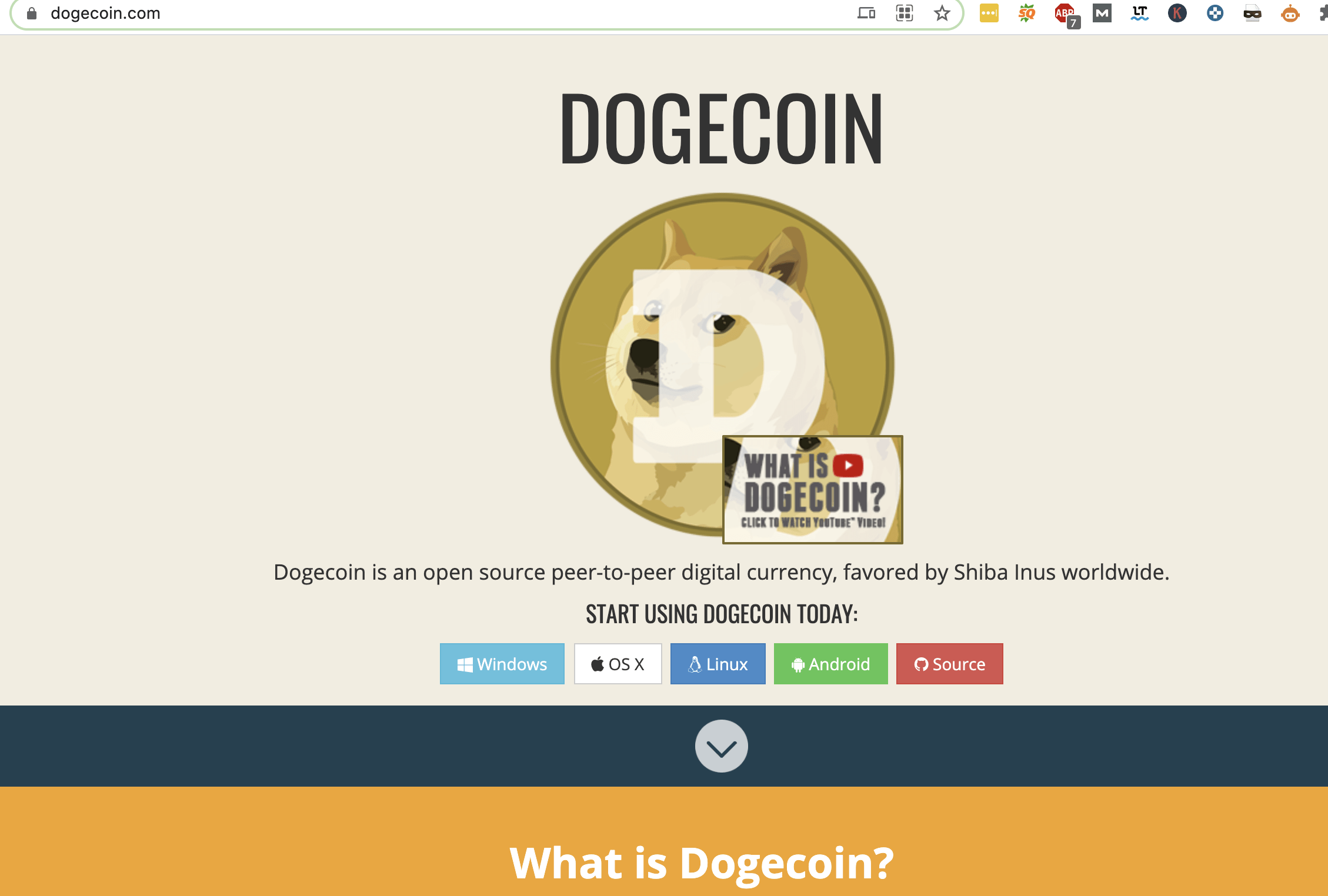 Dogecoin Webseite