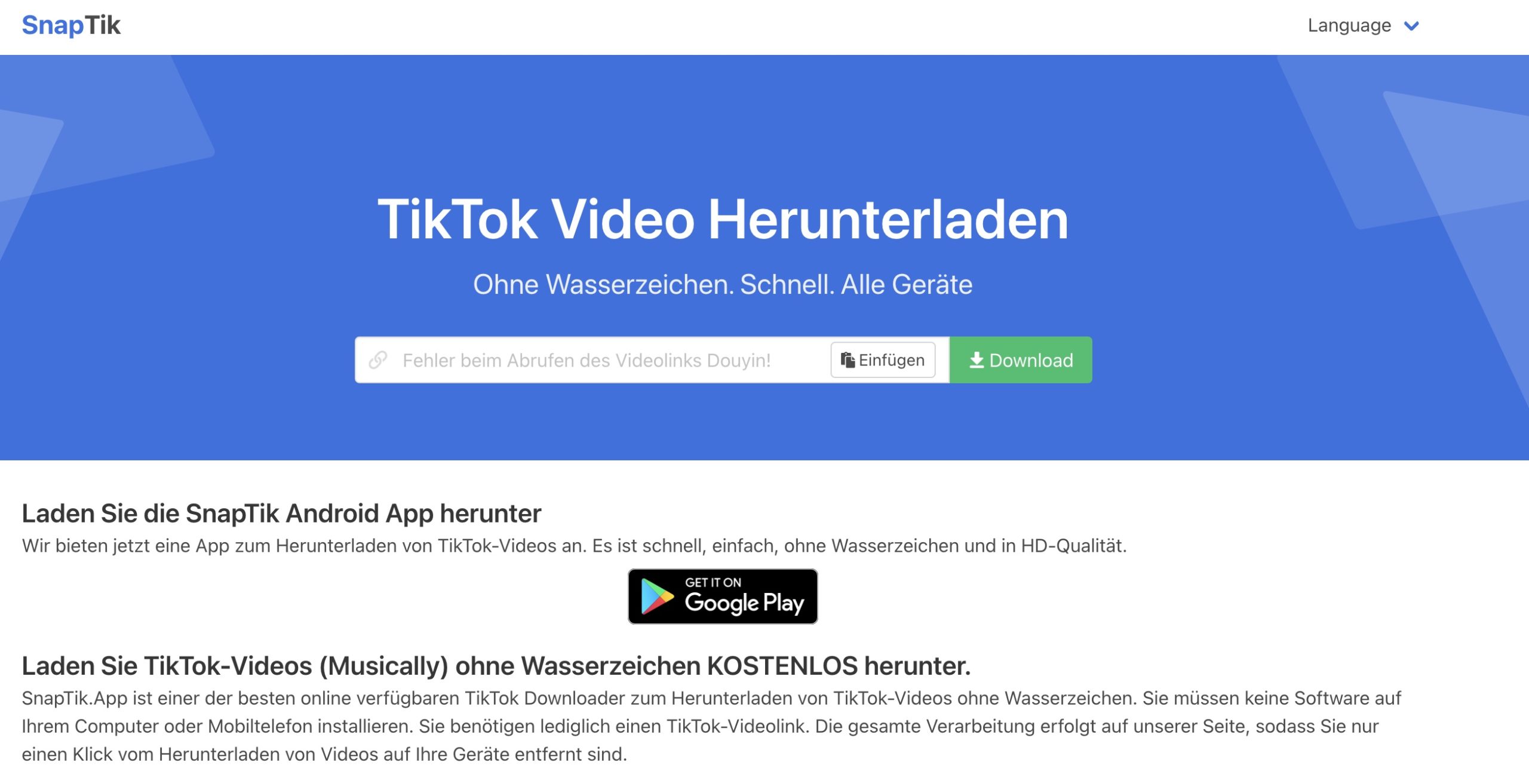 Snaptik TikTok-Video Downloader