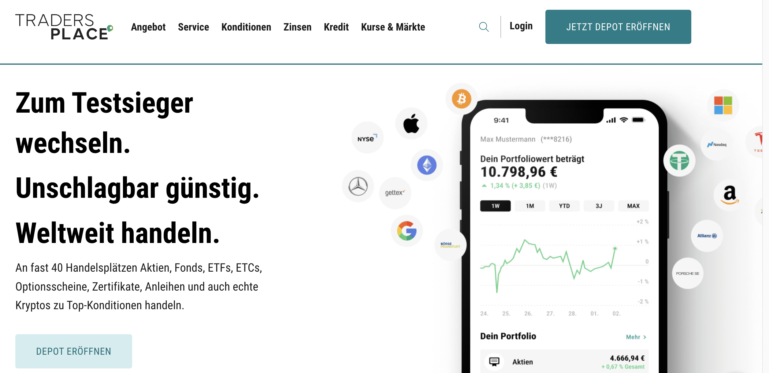 Tradersplace Depot Test Vergleich