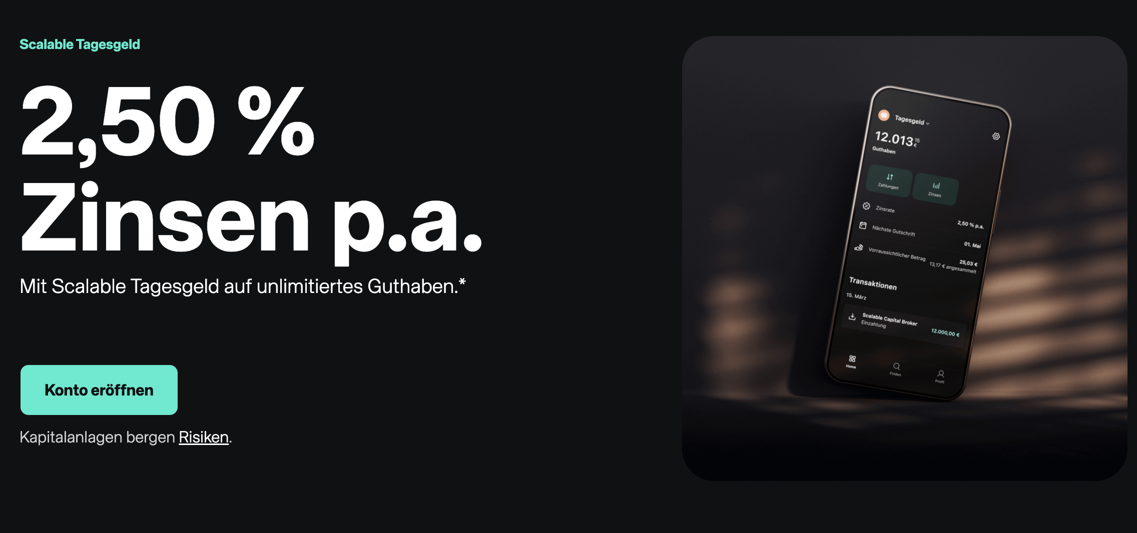 Scalable Capital Tagesgeldkonto im Test/ Vergleich