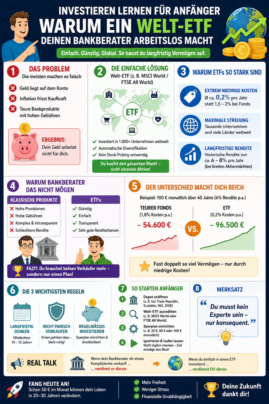 Investieren anfange Infografik